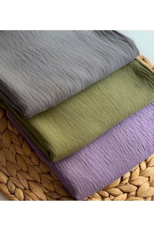 (MNZ-Hijab) النساء القطن القشرة (Jazz Shawl Model-3) مجموعة قطعة [مشمس> خاكي> ليلاك] - Har-Um Ticaret