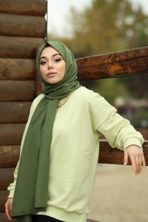 MNZ-Hijab القطن الاصطدام جوز شال نموذج - خاكي - Organic