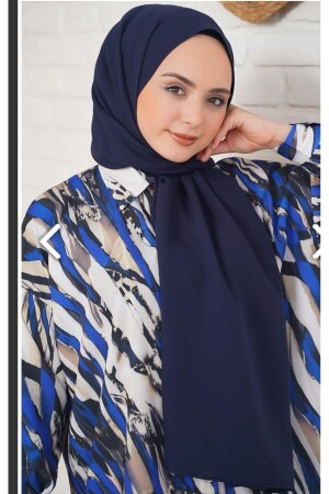 (MNZ-Hijab) النساء القطن القصص الجاز شال البحرية الأزرق - Trablus