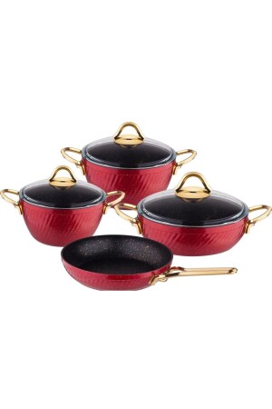 MNZ-Hira غرانيت 4 قطع بروت Set حمراء K-597 Özkent K-597 Hira - Özkent