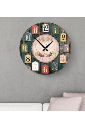 MNZ-Home ديكوراتير ريترو 45 سم MDF ساعة الجدار Bitmayan77438 - Bk Gift