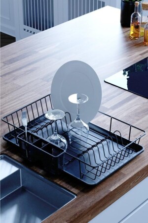 MNZ-Home طبقة واحدة رف الصحنات رف الأطباق ماتة الأسود Kb003s GNRL00967 - Geseus