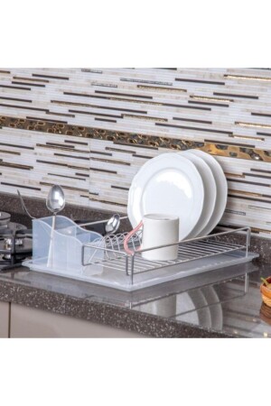 MNZ-Home طبقة واحدة رف الصحنات رف الأطباق الكروم شفافة Kb006 GNRL00972 - Geseus