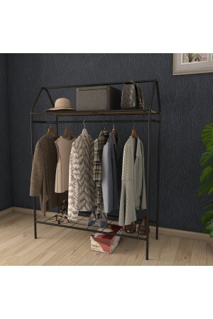 MNZ-Home شنجر الملابس السوداء شنجر مع رف تصميم جديد شنجر الملابس MC00203 - Metallica Concept