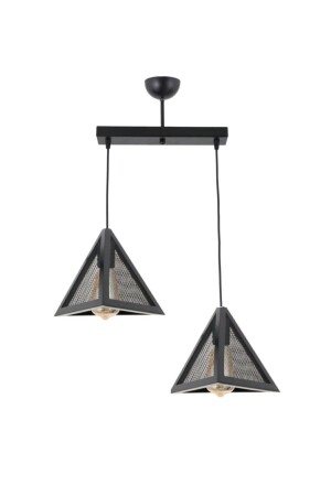 MNZ-Honeycomb النمط الجديد النمط الروستيك مثلث المثلث مزدوج مصباح العلق شمعة LMBDR0083-BLKUCGENTELLI - Lambadar