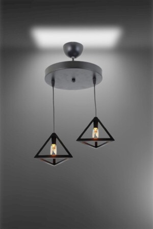 MNZ-Honeycomb نموذج جديد نمط روستيك مثلث مزدوج مصباح معلق شمعة LMBDR0084-UCGENKUP - Lambadar