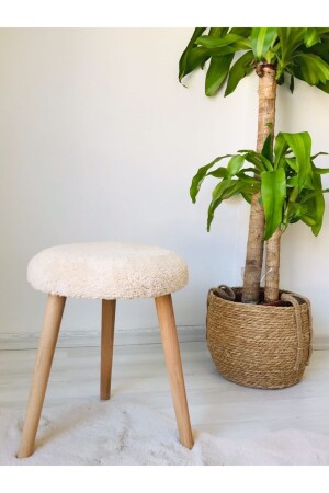 MNZ-Hornbeam خشبية ريترو ساق ديكوراتيف كريم بلوش بوف طاولة مقعد مقعد - Webpanya