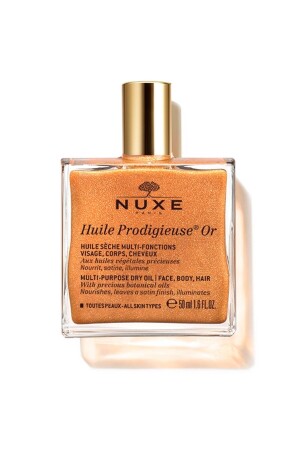 MNZ-Huile Prodigieuse أو Glitter الذهبي زيت جاف متعدد الأغراض للوجوه شعر الجسم 50 مل - Nuxe