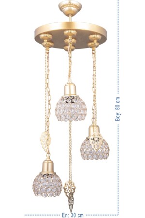 MNZ-Hürrem 3-piece Pendant Chandelier (ذهبية) PA. 0240 - polataydinlatma
