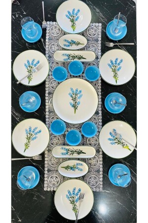 MNZ-Hyacinth Model 23 Piece طعام إفطار تركيز لـ 6 أشخاص - VENÜS HOME DECORATION