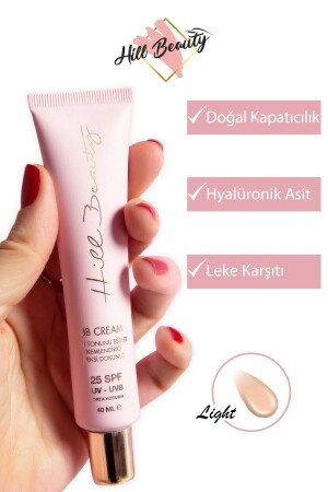 حمض MNZ-Hyaluronic فعال ضد البقع إضاءة Bb كريم ضوء 25+spf 40ml - Hill Beauty Turkey