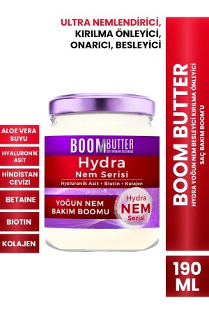MNZ-Hydra رطوبة مكثفة التغذية مضادة للانكسار رعاية الشعر الازدهار 190 مل - Boom Butter
