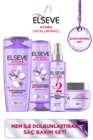MNZ-Hydra [hyaluronic] مجموعة رعاية الشعر التدفق مع الرطوبة - شامبو ومكييف المياه والسيروم والقناع - Elseve