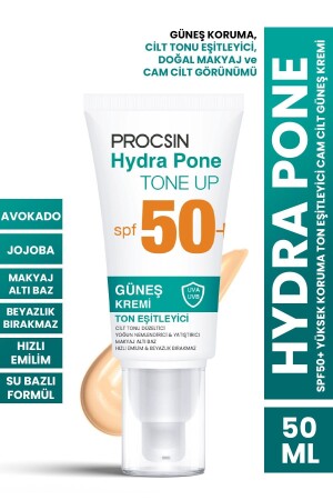 MNZ-Hydra Pone Spf50+ لون الجلد توازن تأثير الماكياج الزجاجي للجلد واقي الشمس Pa++++ - Procsin
