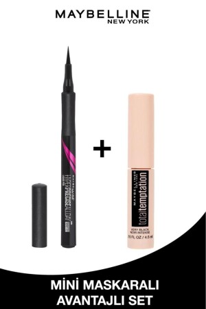 MNZ-Hyper Precision All Day Matte Black Eyeliner 701 + إجمالي الإغراء ميني أسود ماسكارا المفيد مجموعة PKTHYPALDMTSMASST - Maybelline New York