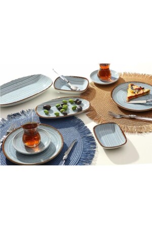 (MNZ-Hypnosis) خفيفة الأزرق 30 قطعة إعداد الإفطار لـ 6 أشخاص - Porland