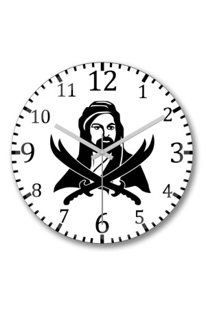 MNZ-Hz علي أليفي زلفيكار ساعة الجدار الملتوية الزجاج الحقيقي S8060 - Baskı Dükkanı