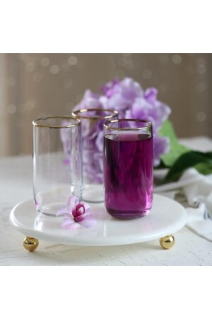 MNZ-Iconic Gold 6-piece cocktail soft drink glass 420805-GTC - Paşabahçe