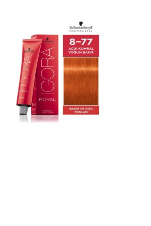 MNZ-Igora Royal 8-77 خفيفة بنية نحاسية كثيفة لون شعر 60ml - Schwarzkopf