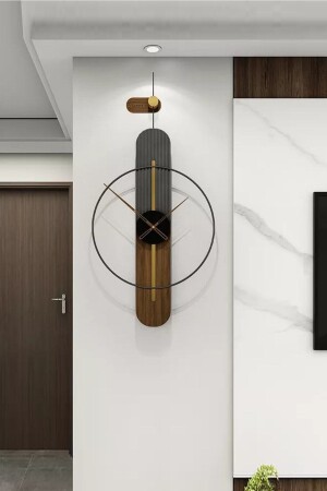 MNZ-Ikra Time عصرية الزخرف المعدن والجدار الخشبية ساعة AGA001020001 - AGA KONSEPT