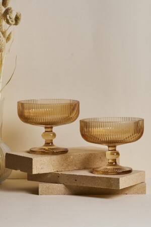 MNZ-Imola Amber Set من 2 قدمات الآيس كريم سكر بولي خفيفة بولي 310 مل - Perotti