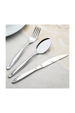 MNZ-Imran Lisbon Plain 36 قطعة سكين ملعقة شوكة مع صندوق الكرتون 1118498 - Nehir