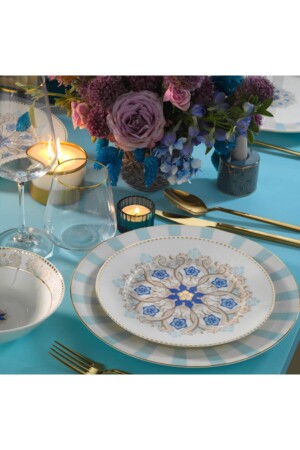 كاليبسو العظام من MNZ-İnci 53 قطعة عشاء مجموعة 12 شخص 11402 KTH-INBNKL53YT43011402 - Kütahya Porselen