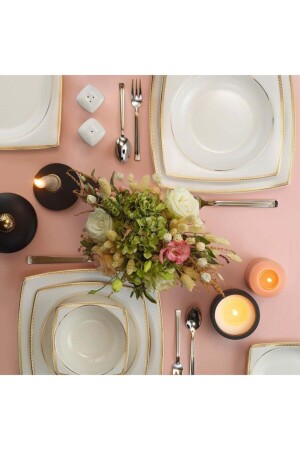 (MNZ-Inci Bone Mare 53 Piece 1140621 نمط عشاء مجموعة (INBNMR53YT1140621) - Kütahya Porselen