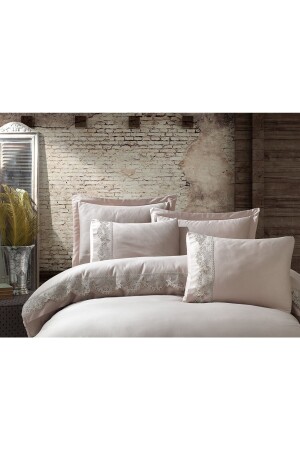 MNZ-İnci فرنسية اللون الثنائي الغطاء المزدوج القماش الموضعي بيج CBİNCİİ - Çeyiz Bahçesi