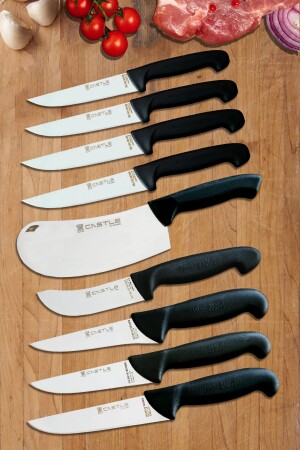 سلسلة من طراز MNZ-Incisive 5 Piece Knife Kitchen Knife Set لحم الخبز الخضروات و الفواكه السكين Cs33 - CASTLE KITCHEN