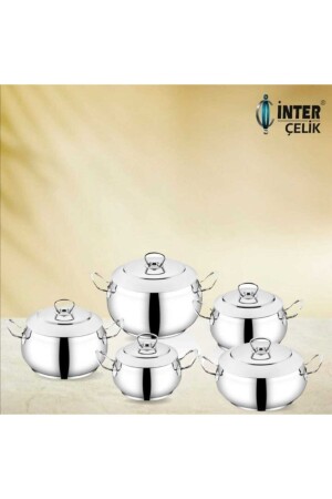 MNZ-Inter Çelik Gülistan 10 قطع من الصلب المقبضة طعام طعام طعام 9063 - İNTER CELİK