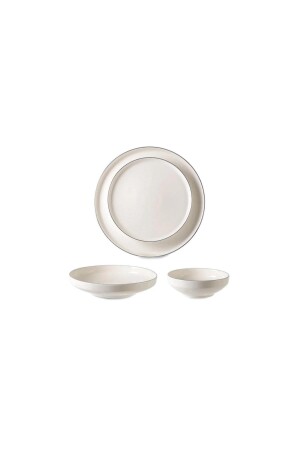 MNZ-Ipek توليدو بلاتين 24 قطعة عشاء مجموعة 01IPK IPF621PLT - İpek