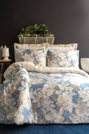 MNZ-Issimo المنزلي الديكور الوردي القطن الساتين غطاء غطاء المجموعة المزدوجة 8699379350438 - İssimo Home