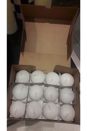 شموع MNZ-Iv Homedecor 12 Pack شمعة العلاج العائم المتنفس الأبيض - Abs