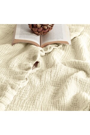 MNZ-Ivory 100% القطن 4 طبقات موسلين الطفل غطاء غطاء الملفوفة مجموعة (بدون ورقة) - Destinyhometex