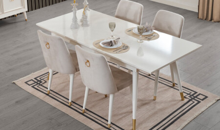 مجموعة طاولة MNZ-Izmit Ecru - Cadde Yıldız