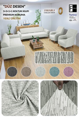 MNZ-Jacquard 3 3 1 1 غطاء الأريكة المطاطية الرمادي الحجر غطاء الأريكة المطاطية غطاء الأريكة غطاء الأريكة مجموعة غط - Faiend