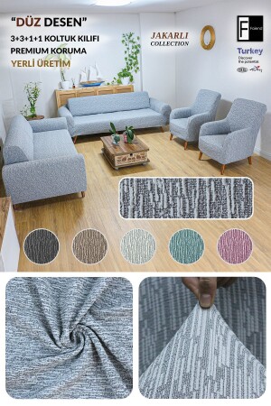 MNZ-Jacquard نمط سهل 3 3 1 1 غطاء الأريكة المطاطية الرمادية غطاء الأريكة المطاطية غطاء الأريكة غطاء الأريكة - Faiend