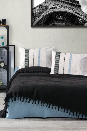 MNZ-Jacquard مضاعفة السترة مجموعة أصل أسود 3025p - Cotton Box