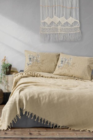 MNZ-Jacquard مضاعفة المكعبات مجموعة الأصل كابوتشينو 3025p - Cotton Box