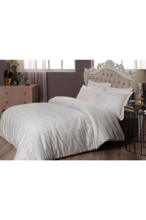 MNZ-Jacquard Satin Dowry Duvet Cover Set برينلي إكرو مزدوج 3796-02 - Taç