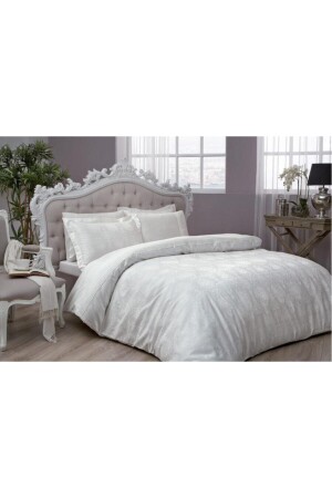 MNZ-Jacquard Satin Dowry Duvet Cover Set ديانا إكرو مزدوجة 3796-04 - Taç