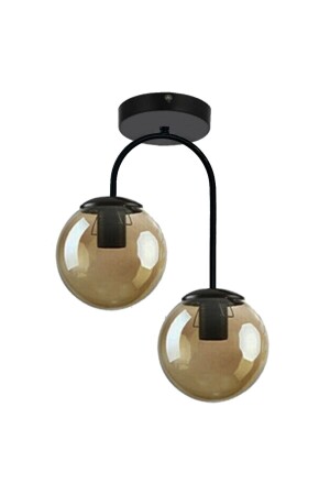 غرفة المعيشة الحديثة MNZ-Janin - المطبخ - غرفة النوم سقفية الجسم الأسود الزجاج المدخن 2 قطع الشنابل JANİNN01 - Modavize