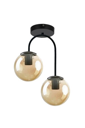 غرفة المعيشة الحديثة من MNZ-Janin - المطبخ - غرفة النوم السطحية الجسم الأسود زجاج العسل 2 قطع الشنابل JANİNN01 - Modavize