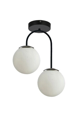 غرفة المعيشة الحديثة من MNZ-Janin - المطبخ - غرفة النوم السطحية الجسم الأسود الزجاج الأبيض 2 قطع الشموع JANİNN01 - Modavize