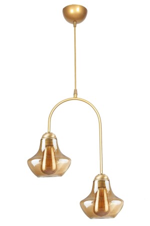 MNZ-Janin Fora مصباح العدوان الحديثة لون القديم الجسم العسل الزجاج غرفة المعيشة - المطبخ - غرفة النوم 2 قطعة شمعة JAFO1 - Fer Avize