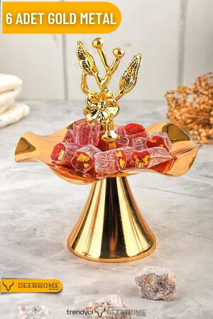 MNZ-Japanese Rose Turkish Delight Bowl، وعاء العرض، علاج جانب القهوة الذهبية (6 كمبيوتر) ديرهوميروز - Passionis