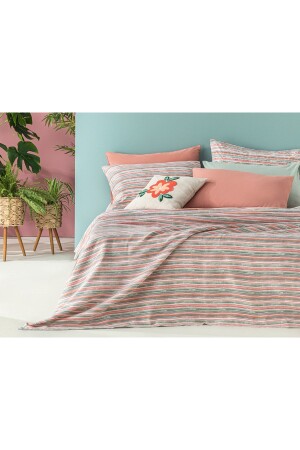 MNZ-Jardin Aquarelle طباعة مزدوجة 200x220 سم جنيبر الأخضر أمبر TYC00406671620 - English Home