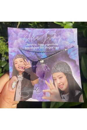 MNZ-Jennie أميثست خام حجر طبيعي العنق - كيبوب - Elifsu Jewelry