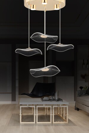 MNZ-Jolie 4-piece Round 3 Color 39 وات ذهبية كريستال LED صالة المعيشة الحديثة مصباح معلق - Apliqa